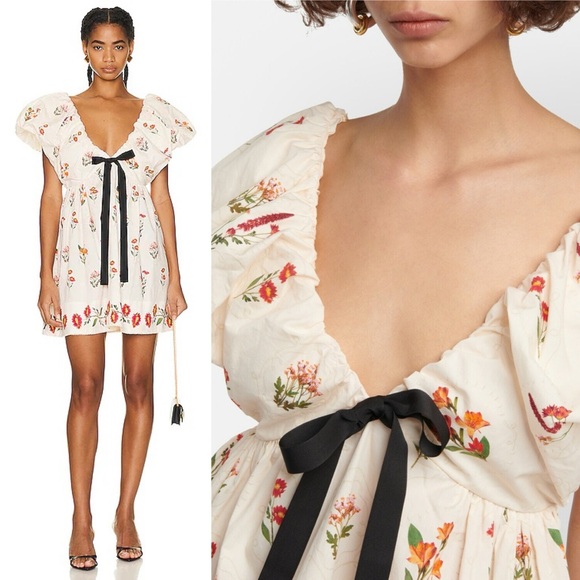 AGUA BY AGUA BENDITA Horizonte Oasis Mini Dress In Floral Print Size Medium - Picture 3 of 16